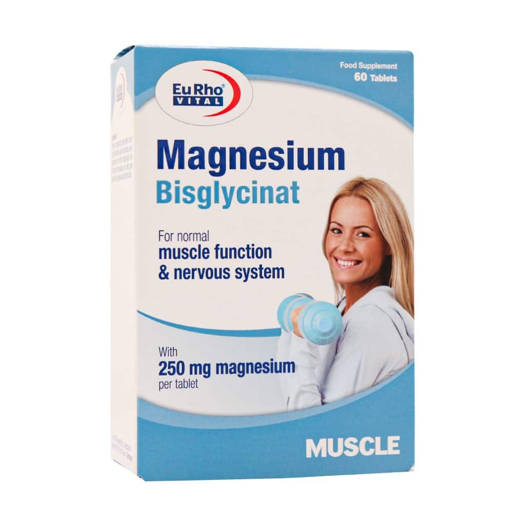 قرص منیزیم بیس گلایسینات یوروویتال 60 عدد | Eurho Vital Magnesium Bisglycinat