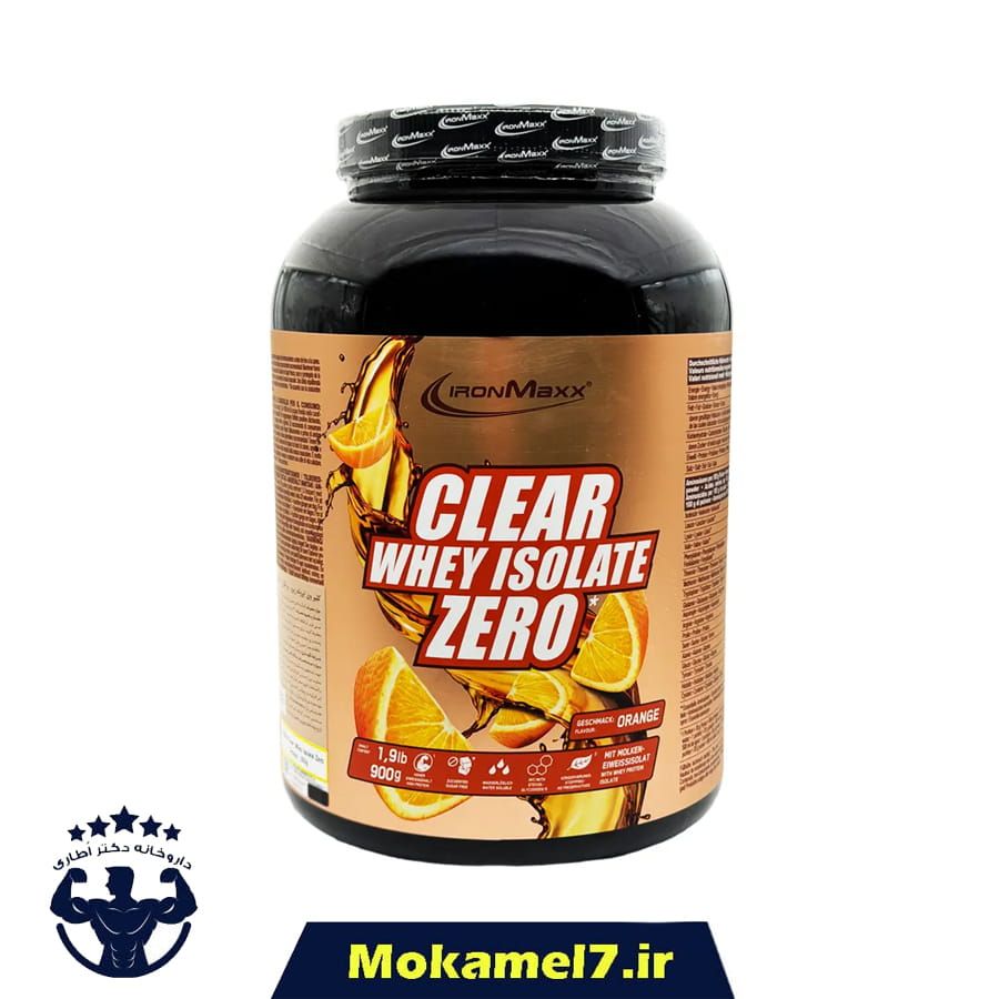 کلیر وی ایزوله زیرو آیرون مکس 900 گرم طعم پرتقال | Iron Maxx Clear Whey Isolate Zero