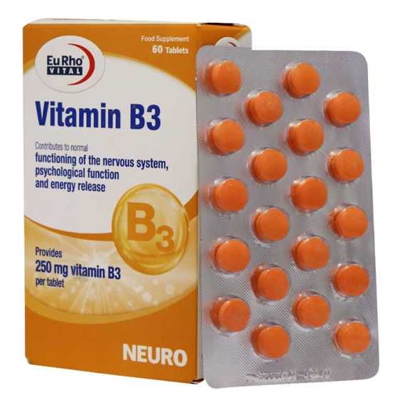 ویتامین B3 250 میلی گرم یوروویتال 60 عدد | Eurho Vital Vitamin B3