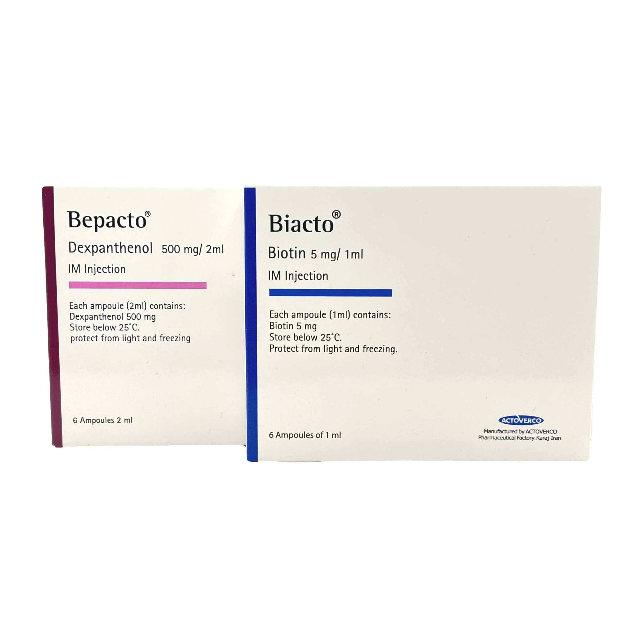 پک آمپول بیوتین بپانتن اکتوورکو | Actover Biotin Bepanthene ampoule pack