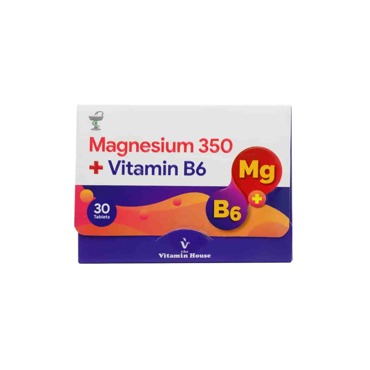 قرص منیزیم 350 و ویتامین ب 6 ویتامین لایف 30 عدد | Vitamin Life Magnesium 350 & Vitamin B6 30 Tablets